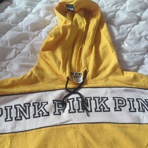 Victoria's Secret Yellow Hoodie with Black Drawstrings